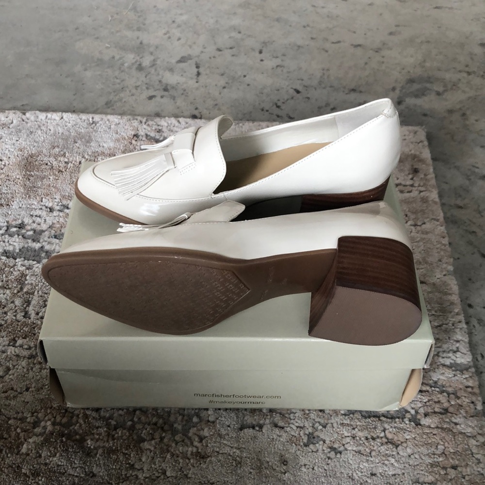 Cream Patent Marc Fisher loafer